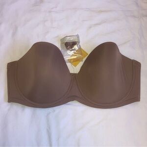 *NWT* Delimira Brown-Purple Strapless Convertible Multi-Way Bra #W593, Sz 46DD